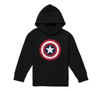 Cotton Soul Marvel Captain America Shield Youth Kids Jungen/Mädchen Pull-Over Hoodie, Schwarz, Schwarz , 12-13 Years