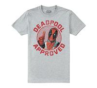 Cotton Soul Marvel Deadpool Approved Herren T-Shirt, Grau Heather, XXL