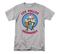 Cotton Soul Retro Films & Cult TV Collection Herren T-Shirt, Grey Heather - Breaking Bad Los Pollos Emblem, L