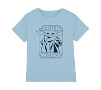 Cotton Soul Star Wars Mandalorian The Child Force Boys T Shirt, Light Blue, 9-10 Years