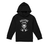 Cotton Soul Stranger Things Hellfire Club Bones Youth Kids Jungen/Mädchen Pull-Over Hoodie, Schwarz, Schwarz , 12-13 Years
