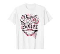 Cotton Soul Suicide Squad Property of Joker T-Shirt, Weiß, S, Kurzarm, Unisex-Erwachsene, Klassische Passform, Cartoon-Muster: 'Property of Joker' aus Suicide Squad
