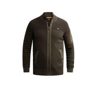 Cardigan PME LEGEND, Herren, Gr. L, grün (beluga), Strick, Obermaterial: 100% Baumwolle, unifarben, regular fit hüftlang, Rundhals, Rippstrickbündchen, Strickjacken, mit markanter Struktur, Baumwolle,