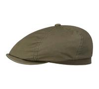 Stetson Cotton Twill Flatcap Schirmmütze Schiebermütze Baumwollcap Damen/Herren - mit Schirm, Futter Frühling-Sommer - M (56-57 cm) Oliv