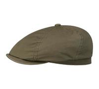 Stetson Cotton Twill Flatcap Schirmmütze Schiebermütze Baumwollcap Damen/Herren - mit Schirm, Futter Frühling-Sommer - S (54-55 cm) Oliv