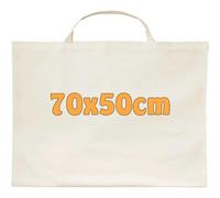 Cottonbagjoe 25 Große Baumwolltaschen 70x50 cm | OEKO-TEX® STANDARD 100 zertifiziert | faltbare Tragetasche mit Henkel | Robust, Wiederverwendbar & Nachhaltig | Ideal für Poster, Kleidung & Einkäufe