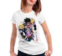 CottonCloud Adventure Watercolor Damen T-Shirt Bizarre Anime Japan Manga Jojos, Größe:M