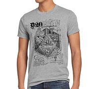 CottonCloud D20 Vinci Herren T-Shirt Dragons würfel Dungeon, Größe:4XL, Farbe:Grau meliert