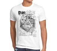 CottonCloud D20 Vinci Herren T-Shirt Dragons würfel Dungeon, Größe:L, Farbe:Weiß