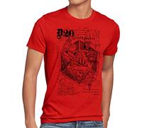 CottonCloud D20 Vinci Herren T-Shirt Dragons würfel Dungeon, Größe:XXL, Farbe:Rot