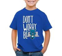 CottonCloud Don't Worry be Happy T-Shirt für Kinder Fairy Anime Manga Japan Tail, Farbe:Blau, Größe:128