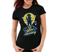 CottonCloud Sailor Mercury Damen T-Shirt Moon Anime Manga Cosplay Crystal, Größe:M