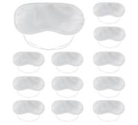 Coufce Satin-Schlafmaske, Augenmaske, Schlafmaske, Augenbinde, Männer und Frauen, Nacht-Augenschatten, Reisen, Nickerchen, Teambuilding-Spiele, Weiß, 12 Stück