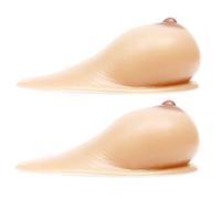 COUGA Realistische schlaffe Silikonbrüste - 1 Paar | Gefälschte Brüste Selbstklebende Brustprothese mit konkaver Oberfläche, BH-Pads, Einsätze für Mastektomie und Cosplay,Suntan,C Cup (800g/Pair)