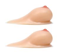COUGA Realistische schlaffe Silikonbrüste - 1 Paar | Gefälschte Brüste Selbstklebende Brustprothese mit konkaver Oberfläche, BH-Pads, Einsätze für Mastektomie und Cosplay,Nude,B Cup (600g/Pair)