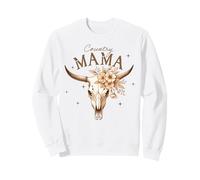 Country Mama Western Boho Floral Longhorn Schädel Rustikale Kunst Sweatshirt