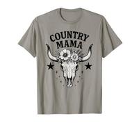 Country Mama Western Rustikaler Totenkopf Sonnenblumen Floral Boho T-Shirt