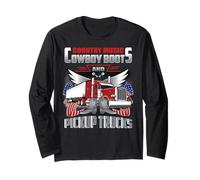 Country Music Cowboy Boots & Pickup Trucks Lovers Trucker Langarmshirt