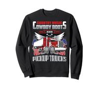 Country Music Cowboy Boots & Pickup Trucks Lovers Trucker Sweatshirt