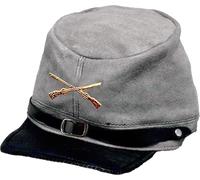 Country Western Biker Ledercap Südstaaten - Running Bear Cap Mütze USA grau Wild West Line Dance Kleidung