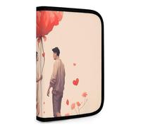 Couple in Love, multifunktionale, kompakte Brieftasche, Ausweis, Stronghold Waltlet, Kreditkartenhalter, Geldbörse, Reißverschluss, Ledertasche, RFID-blockierend, Bifold Wallet für Männer und Frauen,