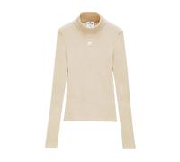 Courrèges - Reedition Rippstrick-Pullover mit Stehkragen - - Knitwear - Damen - Beige - S