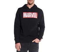 Course Herren Hoodie Original Lizenz Marvel Kapuzenpullover Sweat Logo, Schwarz, S
