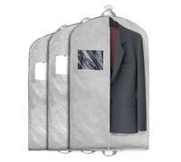 COVER IT Kleidersack Lang mit Reißverschluss für Reisen 145x75cm Grau 3er Set Kleiderhülle für Anzug und Kleid mit 3D-Funktion - Wasserdichtes Material von 150 g/m²