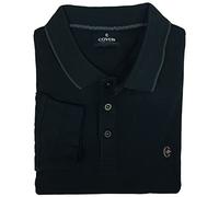 Coveri Herren-Poloshirt mit langen Ärmeln, warm, aus Baumwolle, für den Winter, M, L, XL, XXL, 3XL, Schwarz , XXL