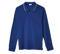 Coveri Poloshirt für Herren, Langarm, leichte Baumwolle, Übergrößen 3XL 4XL 5XL 6XL, Blau 56