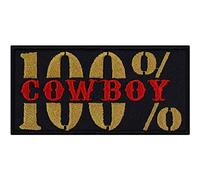 COWBOY Aufnäher 100% Cowboy Wilder Westen Aufbügler Texas Patch USA Bügelbilder Western Country Rockabilly Geschenk Applikation für alle Stoffe | 100x50mm
