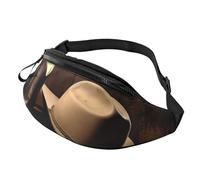 Cowboy-Gürteltasche mit schwarzem Hut, Westernstiefel, für Herren und Damen, modisch, zum Laufen, wasserdicht, Crossbody-Tasche, Überall, Gürteltasche mit verstellbarem Riemen, Sport-Hüfttasche für