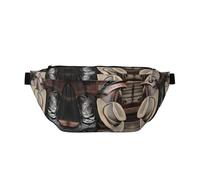 Cowboy-Gürteltasche mit schwarzem Hut, Westernstiefel, große Umhängetasche, Geschenke für Sport, Festival, Workout, Reisen, Laufen, Freizeit, Schwarz, Einheitsgröße, Schwarz , Einheitsgröße