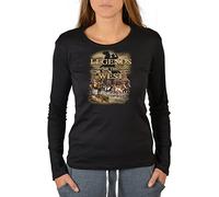 Cowboy Mustang Pferdeherde Prärie Motiv Langarmshirt Damen : Legends of The West - Usa Cowboy/Cowgirl Motiv Longsleeve Gr: M