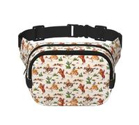 Cowboy-Reit-/Pferde-Hüfttasche, quadratisch, doppellagig, Gürteltasche mit verstellbarem Riemen, Laufen, Reisen, Wandern, Schwarz , Einheitsgröße