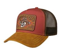 Stetson Cowboy Skull Trucker Cap Basecap Baseballcap Truckercap Meshcap Herren - Snapback, mit Schirm, Schirm Frühling-Sommer Herbst-Winter Frühjahr Sommer Herbst Winter - One Size rot
