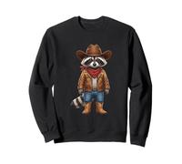 Cowboy Waschbär Lustig Western Country Wild West Rodeo Sweatshirt