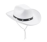 Cowboyhut Damen Herren für Halloween Kostüm Karneval Party Westernhut mit Kinnriemen Retro Panama Hüte Unisex Fedora Hut Partyhut Mottoparty Outdoor-Aktivitäten Einheitsgröße 58-60 cm
