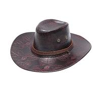 Cowboyhut Damen Herren Westernhut Erwachsener bedruckter Sonnenschutz Mode Western Cowboyhut Winddichter Lederhut Cowboy Hut Faltbar Strohhut Krempe Sommerhut