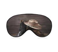 Cowboyhut und Stiefel Augenmaske, seitliche Schlafmaske, leichte Augenbinde, Schlafmaske, Nasenpolster und Gummiband für Kinder, Frauen und Männer