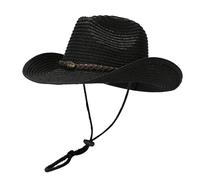 Cowboyhut Unisex Strohhut Westernhut Cowgirlhut Stroh Panamahüte Sommerhut Sonnenhut Piratenhut Strandhut Fischerhut für Damen Herren Erwachsener