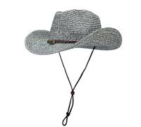 Cowboyhut Unisex Strohhut Westernhut Cowgirlhut Stroh Panamahüte Sommerhut Sonnenhut Piratenhut Strandhut Fischerhut für Damen Herren Erwachsener