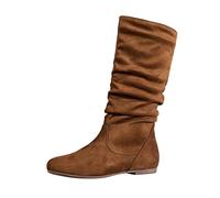 Cowboystiefel Damen Flach Wildleder Halbschaft Stiefel Damen Halbstiefel Damen Stiefel mit Blockabsatz Schuhe Damen Cowboystiefel Damen Stiefel Langschaft Cowgirl Stiefel mit Absatz Winterschuhe Damen
