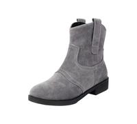 Cowboystiefel Damen Hoch Wildleder Schlupfstiefel Mit Absatz Herbst Winter | Winterstiefel Vintage Halbstiefel Weite Weitschaftstiefel Braun Spitz Übergangsstiefel Kniestiefel Schick Freizeitschuhe