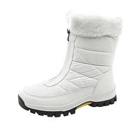 Cowboystiefel Damen Mode Warm Fell Gefütterte Winterstiefel Damen mit Reißverschluss Rutschfeste Kurzschaft Westernstiefel Damen Schneestiefel Damen Winterschuhe Damen Stiefel Schneestiefel für Damen