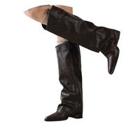 cowboystiefel damen schwarz, Cowboy Stiefeletten Damen Langschaft Trachtenstiefel Vintage Schlupfschuhe Blockabsatz Weitschaftstiefel Wildleder Cowboystiefel Elegant Stiefel Bequeme Winterstiefel