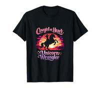 Cowgirl at Heart Unicorn Wrangler Western Sunset Art T-Shirt