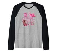 Cowgirl-Stiefel zum 6. Geburtstag, Pink Raglan