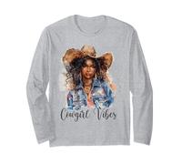 Cowgirl Vibes Melanin Cowgirls African American Langarmshirt