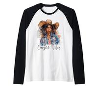 Cowgirl Vibes Melanin Cowgirls African American Raglan